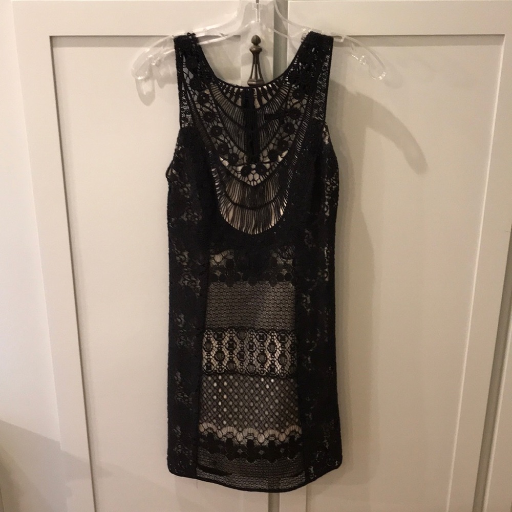 Nanette Lepore Black Lazer Cut Lace Dress